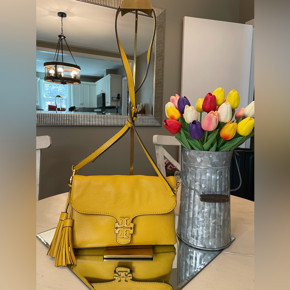 Tory Burch Yellow Leather Crossbody Bag